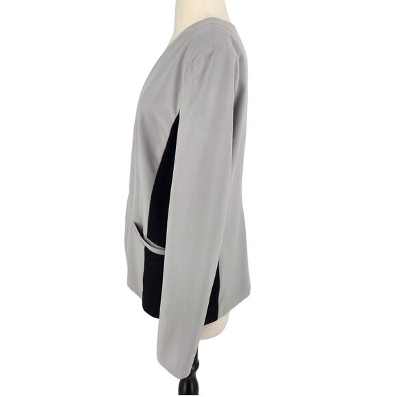 Vintage DKNYC Open Fold Over Front Slimming Sides Color Block Blazer - Picture 3 of 6